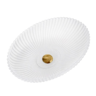 UMYWALKA NABLATOWA SZKLANA OWALNA RYFLOWANA BRILLANT3-WH-510 BIAŁY MAT 51x35 CM