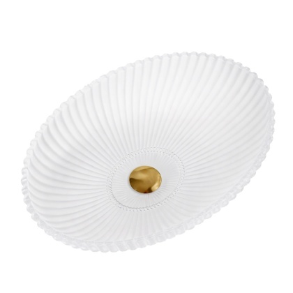 UMYWALKA NABLATOWA SZKLANA OWALNA RYFLOWANA BRILLANT3-WH-510 BIAŁY MAT 51x35 CM