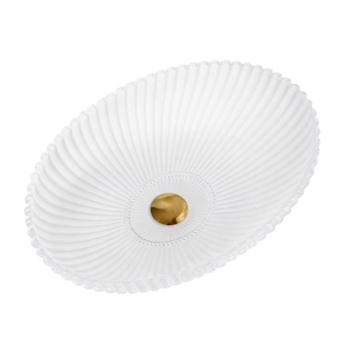 UMYWALKA NABLATOWA SZKLANA OWALNA RYFLOWANA BRILLANT3-WH-510 BIAŁY MAT 51x35 CM