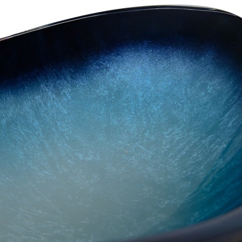 UMYWALKA NABLATOWA SZKLANA OWALNALAVI-BU-BL-530 NIEBIESKI POŁYSK 54x37 CM