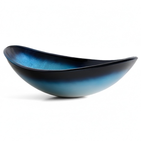 UMYWALKA NABLATOWA SZKLANA OWALNALAVI-BU-BL-530 NIEBIESKI POŁYSK 54x37 CM