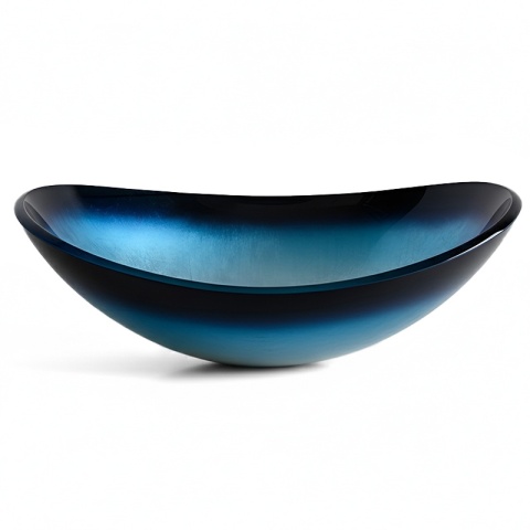 UMYWALKA NABLATOWA SZKLANA OWALNALAVI-BU-BL-530 NIEBIESKI POŁYSK 54x37 CM