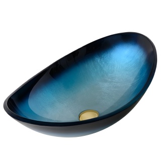 UMYWALKA NABLATOWA SZKLANA OWALNALAVI-BU-BL-530 NIEBIESKI POŁYSK 54x37 CM