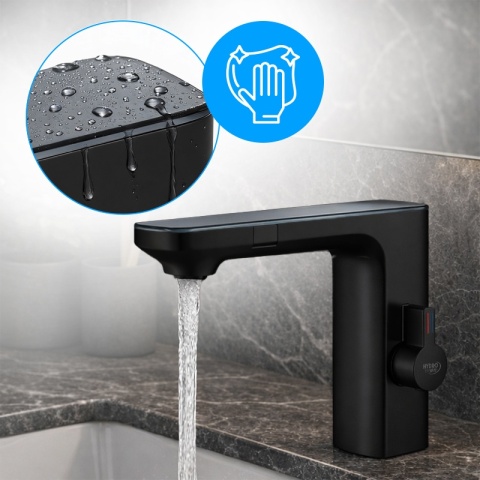 BATERIA ŁAZIENKOWA BEZDOTYKOWA F14-BL CZARNA LED