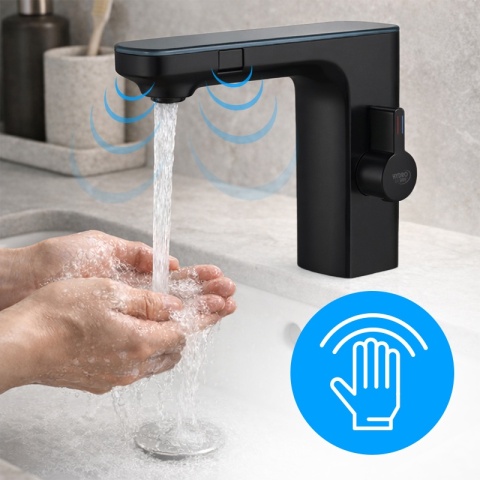 BATERIA ŁAZIENKOWA BEZDOTYKOWA F14-BL CZARNA LED