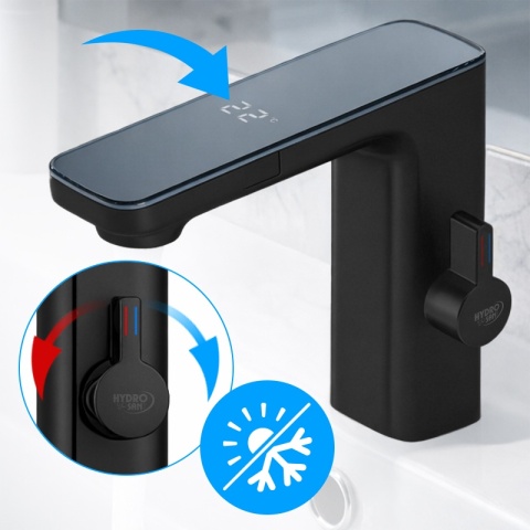 BATERIA ŁAZIENKOWA BEZDOTYKOWA F14-BL CZARNA LED