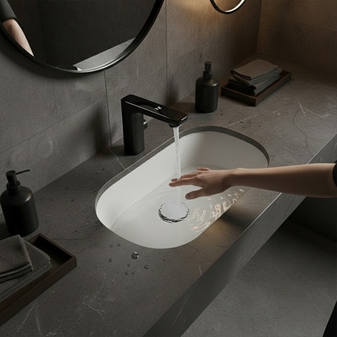 BATERIA ŁAZIENKOWA BEZDOTYKOWA F14-BL CZARNA LED