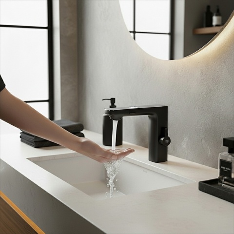 BATERIA ŁAZIENKOWA BEZDOTYKOWA F14-BL CZARNA LED