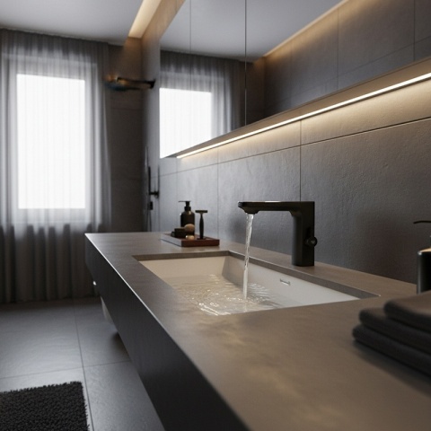 BATERIA ŁAZIENKOWA BEZDOTYKOWA F14-BL CZARNA LED