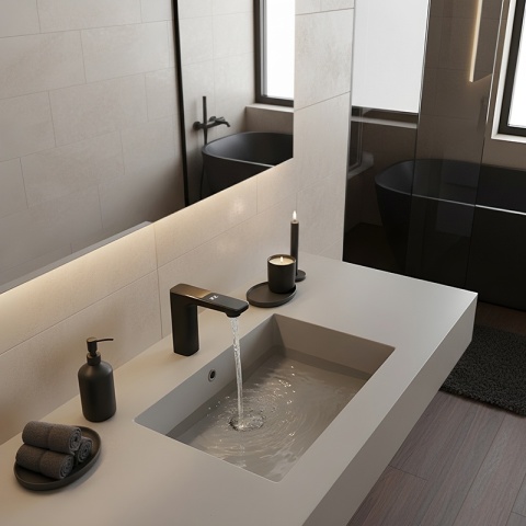 BATERIA ŁAZIENKOWA BEZDOTYKOWA F14-BL CZARNA LED