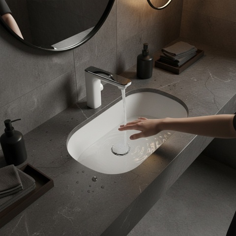 BATERIA ŁAZIENKOWA BEZDOTYKOWA F14-WH BIAŁA LED