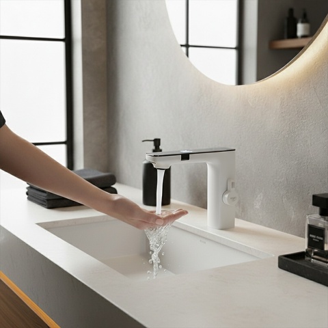 BATERIA ŁAZIENKOWA BEZDOTYKOWA F14-WH BIAŁA LED