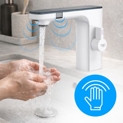 BATERIA ŁAZIENKOWA BEZDOTYKOWA F14-WH BIAŁA LED