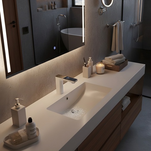 BATERIA ŁAZIENKOWA BEZDOTYKOWA F14-WH BIAŁA LED