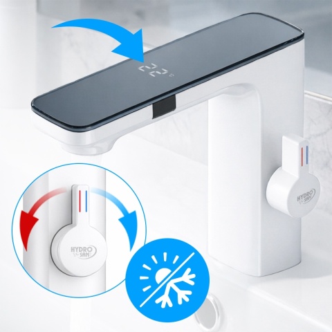 BATERIA ŁAZIENKOWA BEZDOTYKOWA F14-WH BIAŁA LED