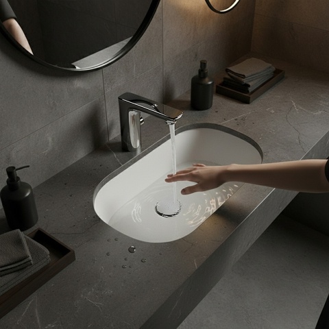 BATERIA ŁAZIENKOWA BEZDOTYKOWA F14A CHROM LED