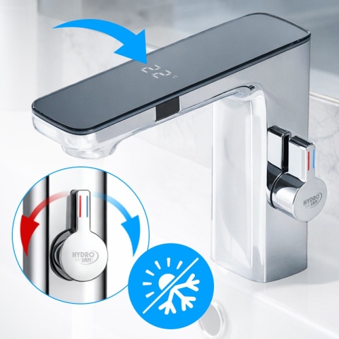 BATERIA ŁAZIENKOWA BEZDOTYKOWA F14A CHROM LED