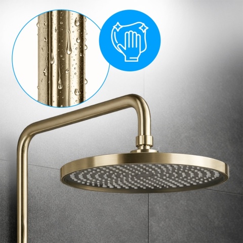 BATERIA PRYSZNICOWA ŁAZIENKOWA Z DESZCZOWNICĄ AMANDA ZŁOTA SZCZOTKOWANA