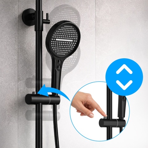 BATERIA PRYSZNICOWA ŁAZIENKOWA Z DESZCZOWNICĄ NATRYSKOWA ANDREA-BL CZARNA