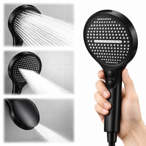 BATERIA PRYSZNICOWA ŁAZIENKOWA Z DESZCZOWNICĄ NATRYSKOWA ANDREA-BL CZARNA