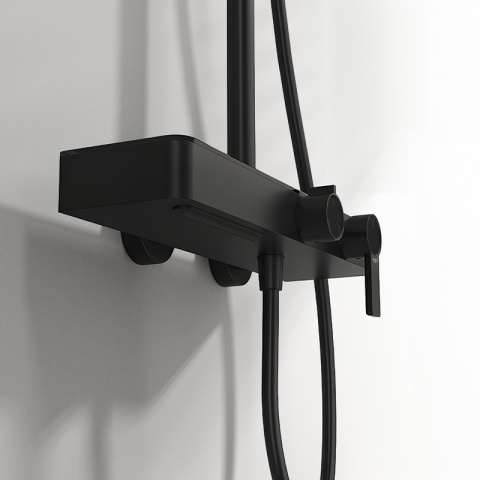 BATERIA PRYSZNICOWA ŁAZIENKOWA Z DESZCZOWNICĄ NATRYSKOWA ANDREA-BL CZARNA