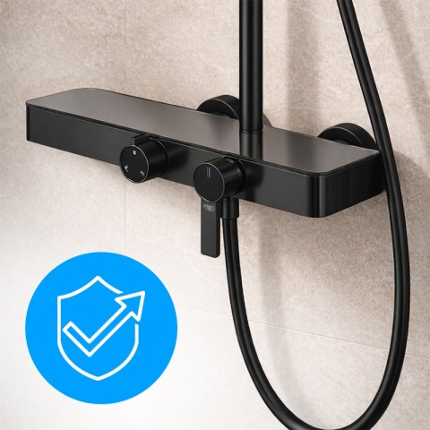 BATERIA PRYSZNICOWA ŁAZIENKOWA Z DESZCZOWNICĄ NATRYSKOWA ANDREA-BL CZARNA