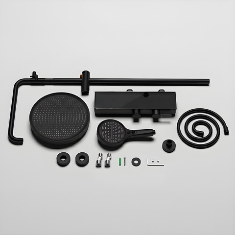 BATERIA PRYSZNICOWA ŁAZIENKOWA Z DESZCZOWNICĄ NATRYSKOWA ANDREA-BL CZARNA