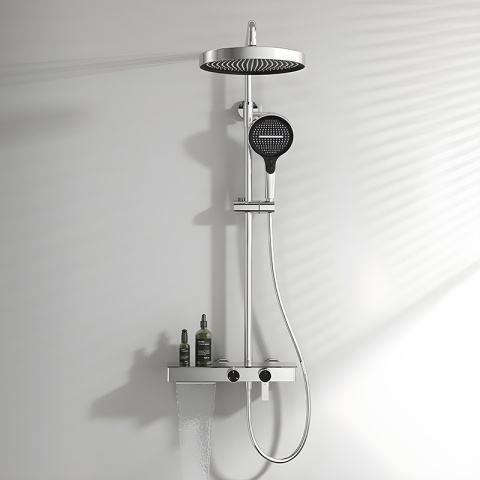 BATERIA PRYSZNICOWA ŁAZIENKOWA Z DESZCZOWNICĄ NATRYSKOWA ANDREA-CH CHROM