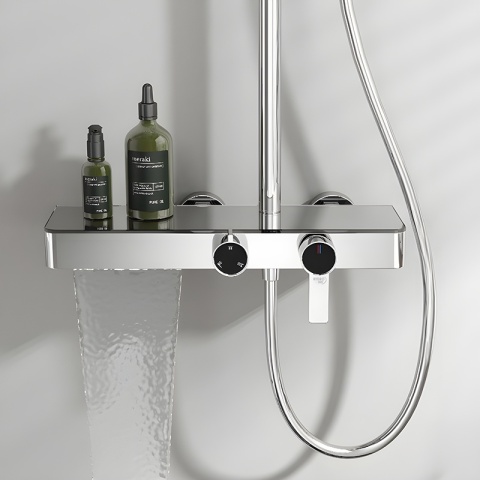 BATERIA PRYSZNICOWA ŁAZIENKOWA Z DESZCZOWNICĄ NATRYSKOWA ANDREA-CH CHROM