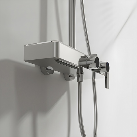 BATERIA PRYSZNICOWA ŁAZIENKOWA Z DESZCZOWNICĄ NATRYSKOWA ANDREA-CH CHROM