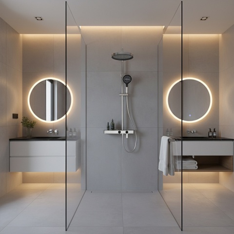 BATERIA PRYSZNICOWA ŁAZIENKOWA Z DESZCZOWNICĄ NATRYSKOWA ANDREA-CH CHROM