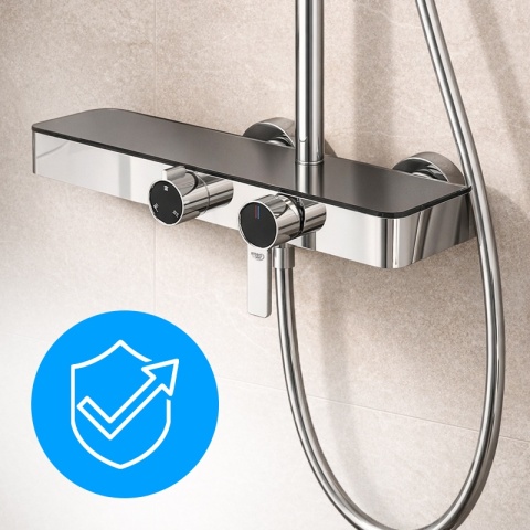 BATERIA PRYSZNICOWA ŁAZIENKOWA Z DESZCZOWNICĄ NATRYSKOWA ANDREA-CH CHROM