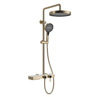 BATERIA PRYSZNICOWA ŁAZIENKOWA Z DESZCZOWNICĄ NATRYSKOWA ANDREA-GL-BR ZŁOTA SZCZOTKOWANA