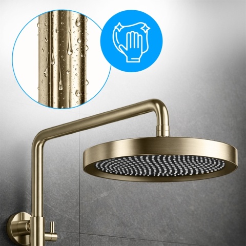 BATERIA PRYSZNICOWA ŁAZIENKOWA Z DESZCZOWNICĄ NATRYSKOWA ANDREA-GL-BR ZŁOTA SZCZOTKOWANA