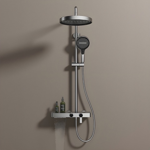 BATERIA PRYSZNICOWA ŁAZIENKOWA Z DESZCZOWNICĄ NATRYSKOWA ANDREA-GR SZARA