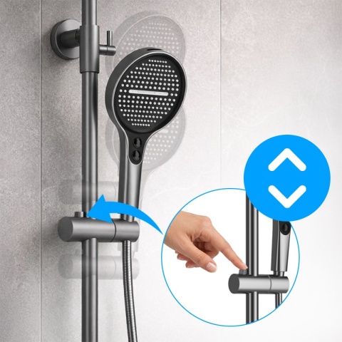 BATERIA PRYSZNICOWA ŁAZIENKOWA Z DESZCZOWNICĄ NATRYSKOWA ANDREA-GR SZARA