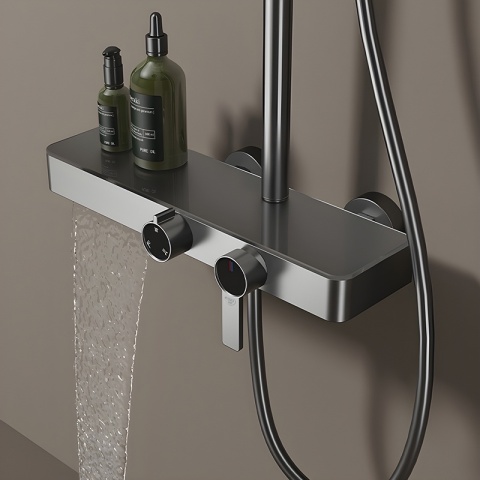 BATERIA PRYSZNICOWA ŁAZIENKOWA Z DESZCZOWNICĄ NATRYSKOWA ANDREA-GR SZARA