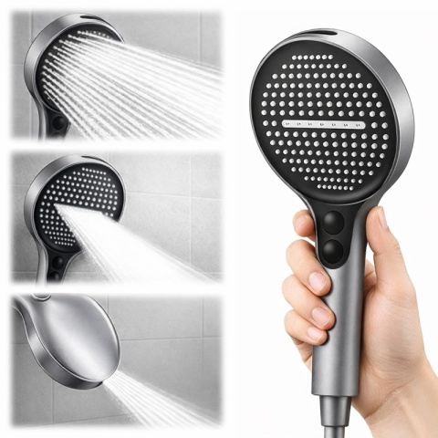 BATERIA PRYSZNICOWA ŁAZIENKOWA Z DESZCZOWNICĄ NATRYSKOWA ANDREA-GR SZARA