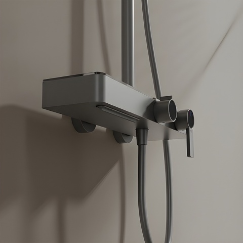 BATERIA PRYSZNICOWA ŁAZIENKOWA Z DESZCZOWNICĄ NATRYSKOWA ANDREA-GR SZARA