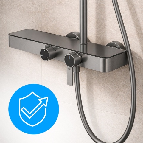 BATERIA PRYSZNICOWA ŁAZIENKOWA Z DESZCZOWNICĄ NATRYSKOWA ANDREA-GR SZARA