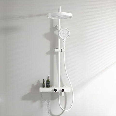 BATERIA PRYSZNICOWA ŁAZIENKOWA Z DESZCZOWNICĄ NATRYSKOWA ANDREA-WH BIAŁA