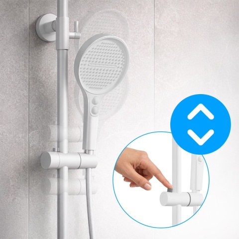 BATERIA PRYSZNICOWA ŁAZIENKOWA Z DESZCZOWNICĄ NATRYSKOWA ANDREA-WH BIAŁA