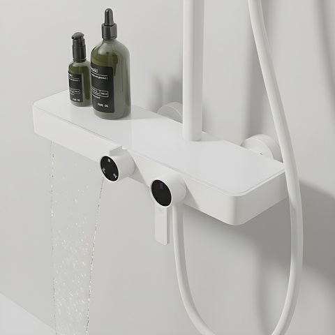 BATERIA PRYSZNICOWA ŁAZIENKOWA Z DESZCZOWNICĄ NATRYSKOWA ANDREA-WH BIAŁA