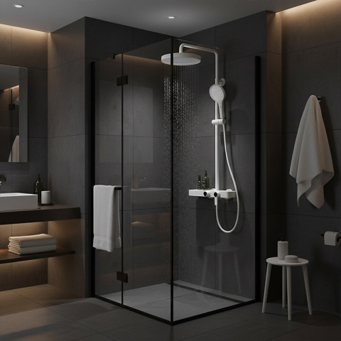 BATERIA PRYSZNICOWA ŁAZIENKOWA Z DESZCZOWNICĄ NATRYSKOWA ANDREA-WH BIAŁA