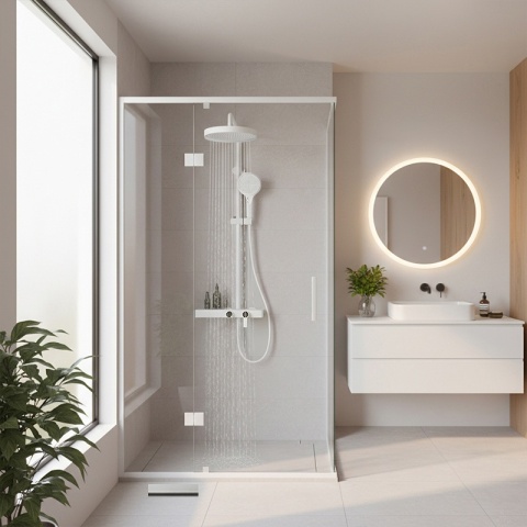 BATERIA PRYSZNICOWA ŁAZIENKOWA Z DESZCZOWNICĄ NATRYSKOWA ANDREA-WH BIAŁA