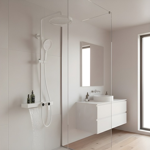 BATERIA PRYSZNICOWA ŁAZIENKOWA Z DESZCZOWNICĄ NATRYSKOWA ANDREA-WH BIAŁA