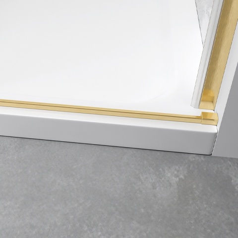 DRZWI PRYSZNICOWE PRZESUWNE DO WNĘKI ZES-KZ09C-GL-BR-120 ZŁOTE SZCZOTKOWANE 115-120 CM 8 MM