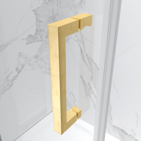 DRZWI PRYSZNICOWE PRZESUWNE DO WNĘKI ZES-KZ09D-GL-BR-130 ZŁOTE SZCZOTKOWANE 125-130 CM 8 MM