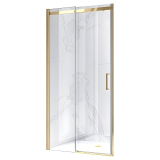 DRZWI PRYSZNICOWE PRZESUWNE DO WNĘKI ZES-KZ09E-GL-BR-140 ZŁOTE SZCZOTKOWANE 135-140 CM 8 MM