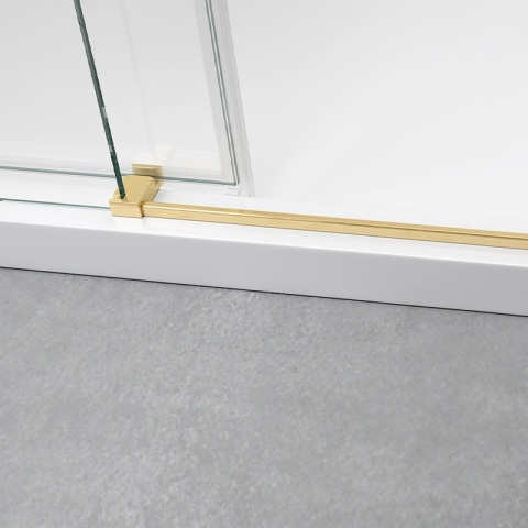 DRZWI PRYSZNICOWE PRZESUWNE DO WNĘKI ZES-KZ09E-GL-BR-140 ZŁOTE SZCZOTKOWANE 135-140 CM 8 MM